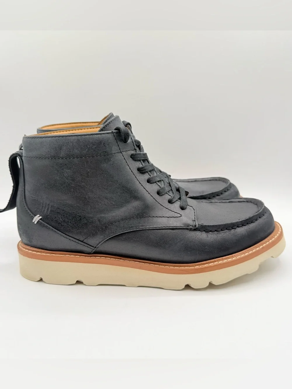 Chukka Vibram LABEL Go-To Moc Boot Mens 10.5 Wms 12 Charcoal  Leather Unisex